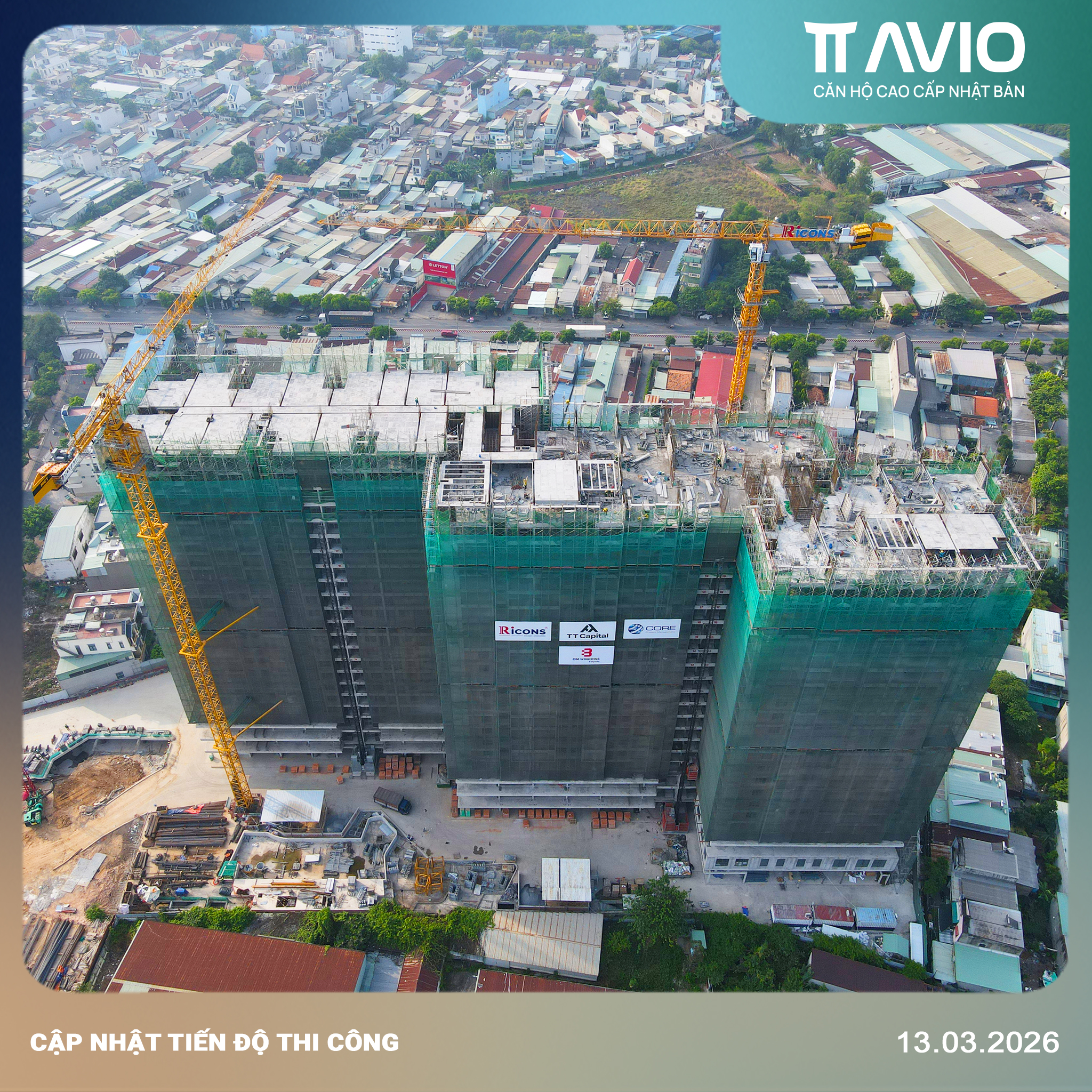 Tiến độ xây dựng TT Avio mới nhất