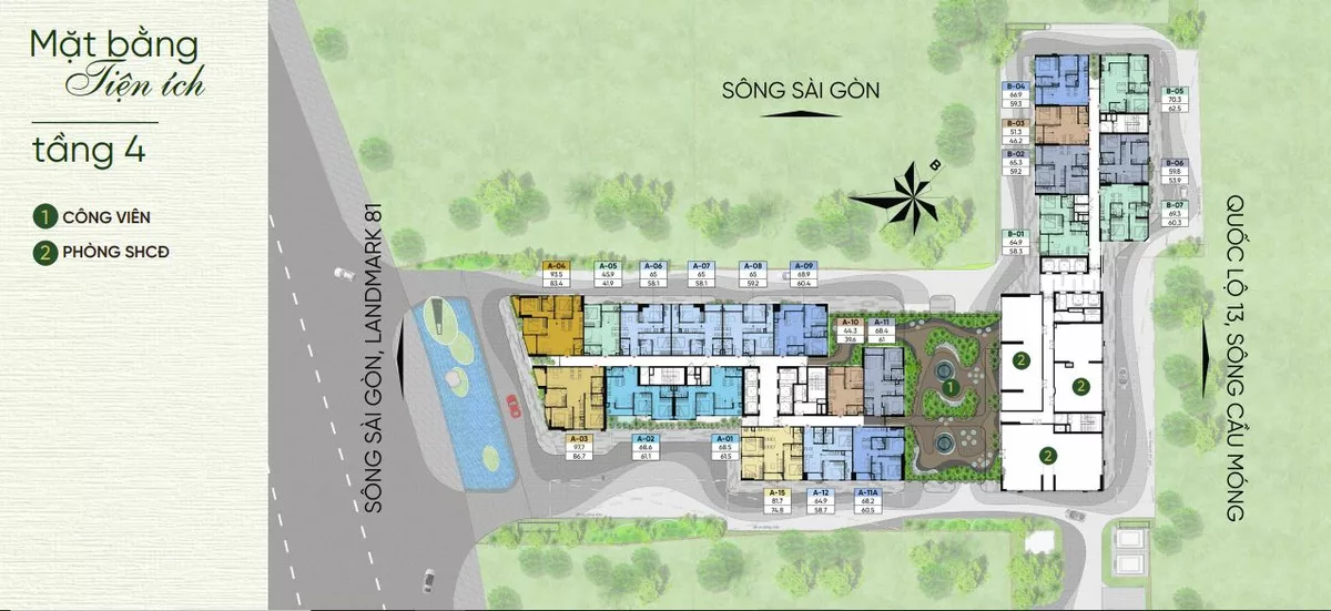 Mặt bằng tầng 4 dự án at saigon riverside