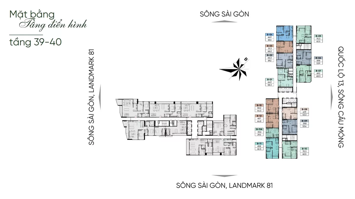 Mặt bằng tầng 39-40 căn hộ at saigon riverside
