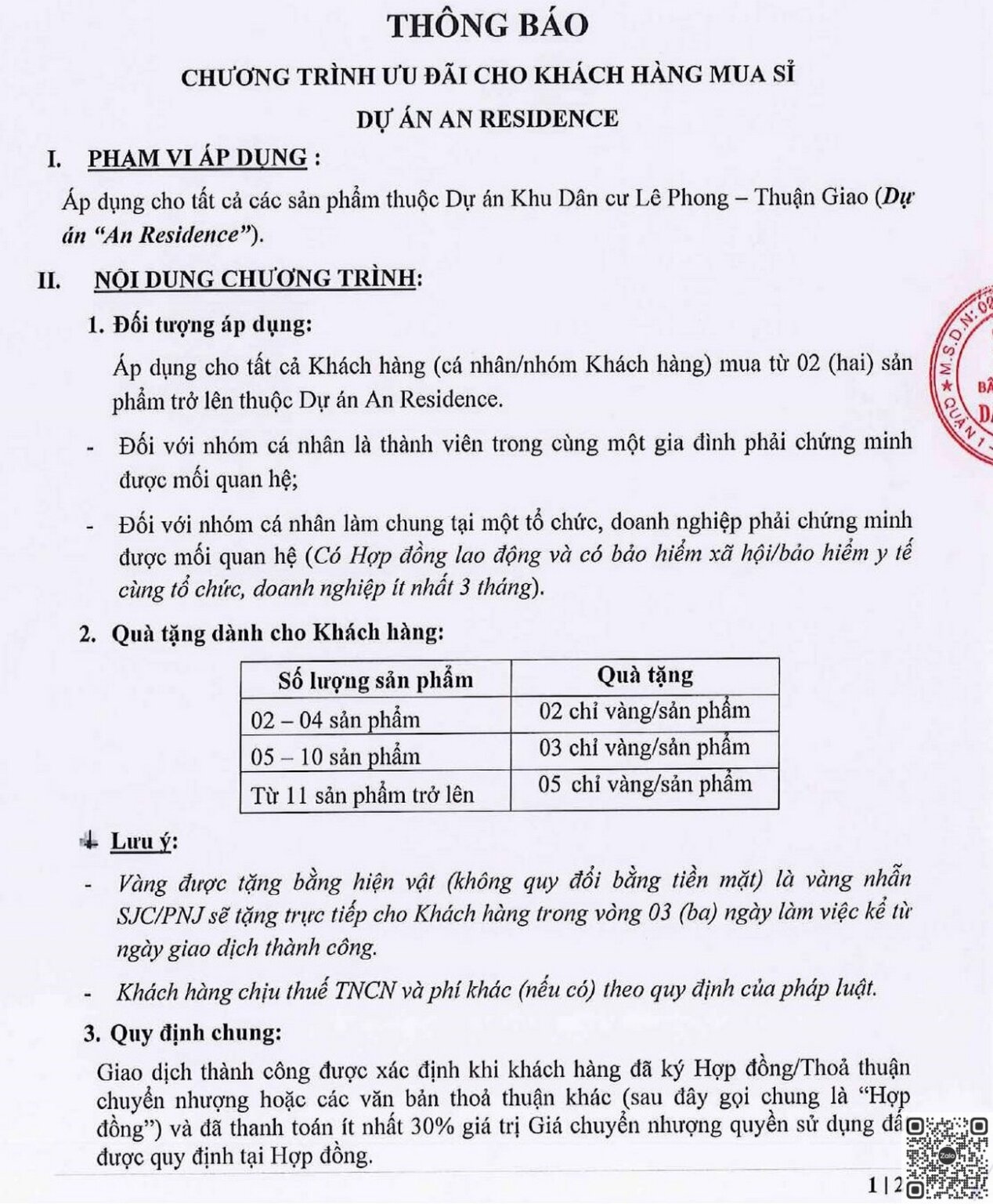 Chính sách ưu đãi dự án An Residence Thuận An
