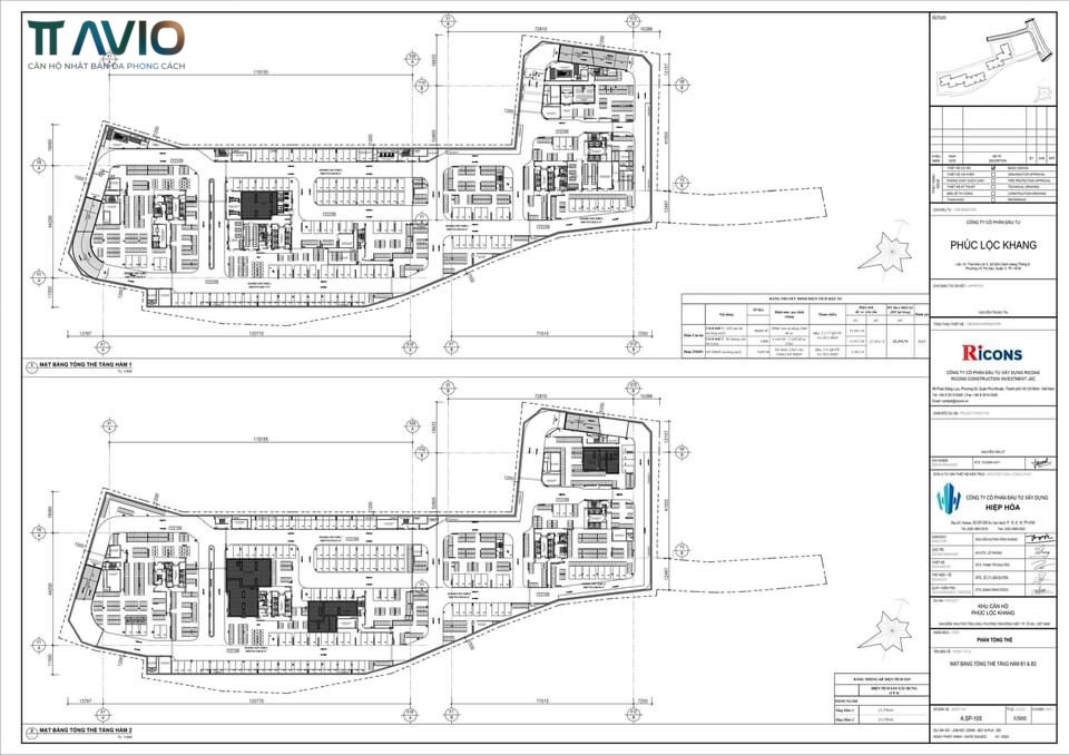 Mặt bằng tầng hầm của tt avio